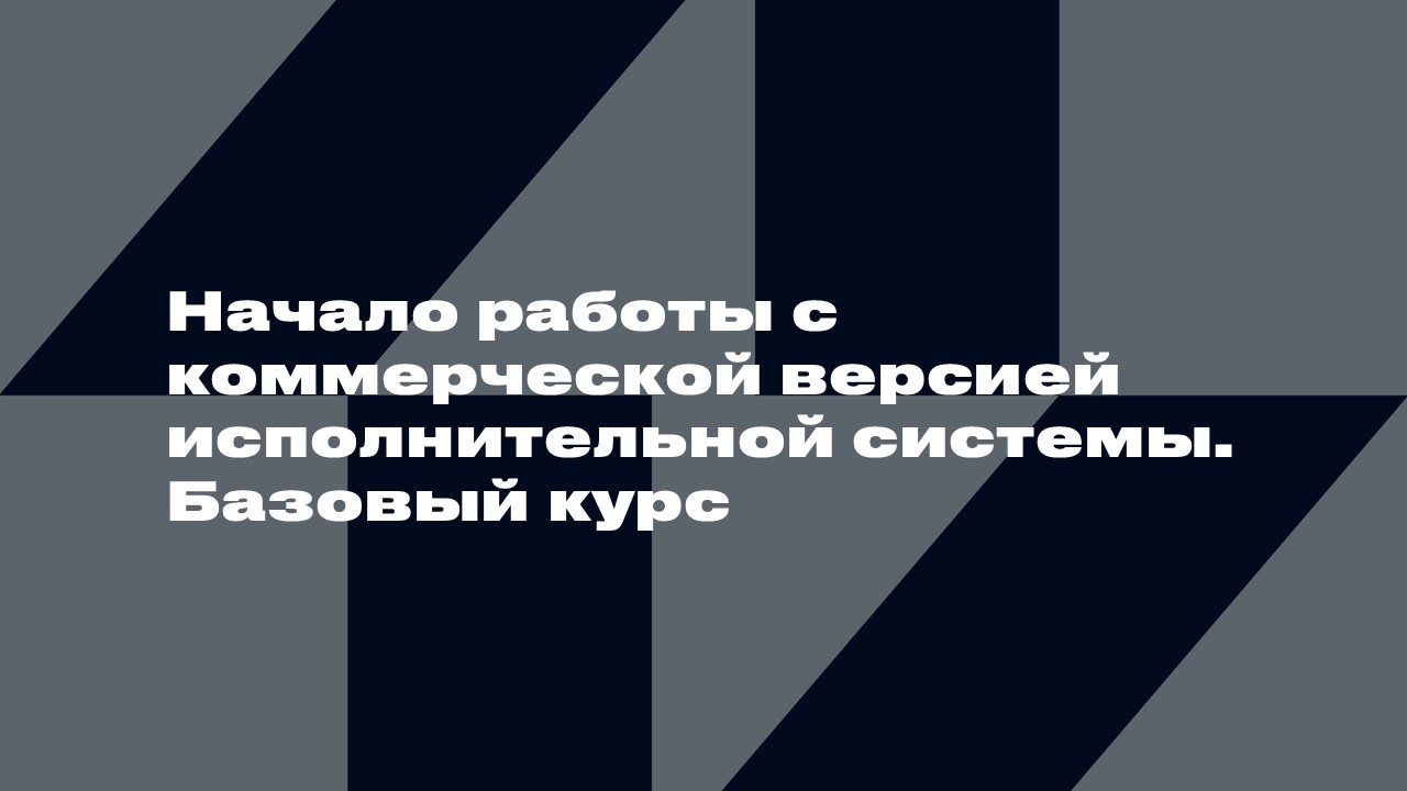 3513 Начало работы с коммерческой версией исполнительной системы. Базовый курс